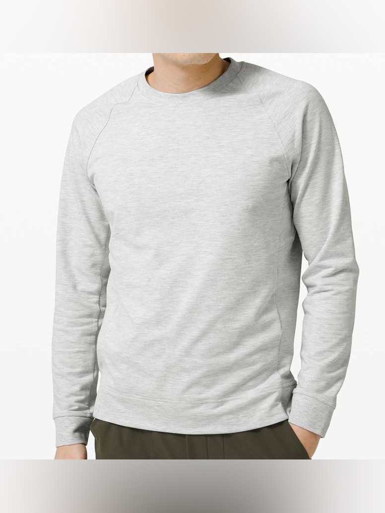Lululemon City Sweat Crew Heathered Ultra Light Grey / Sea Salt Men’s Large